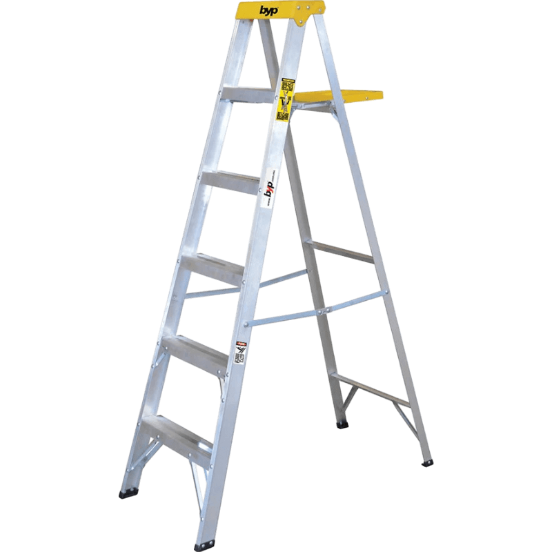 Escalera Tijera 5 Peldaños Aluminio 1.83 M 175 KG Tipo II ETA35 BYP
