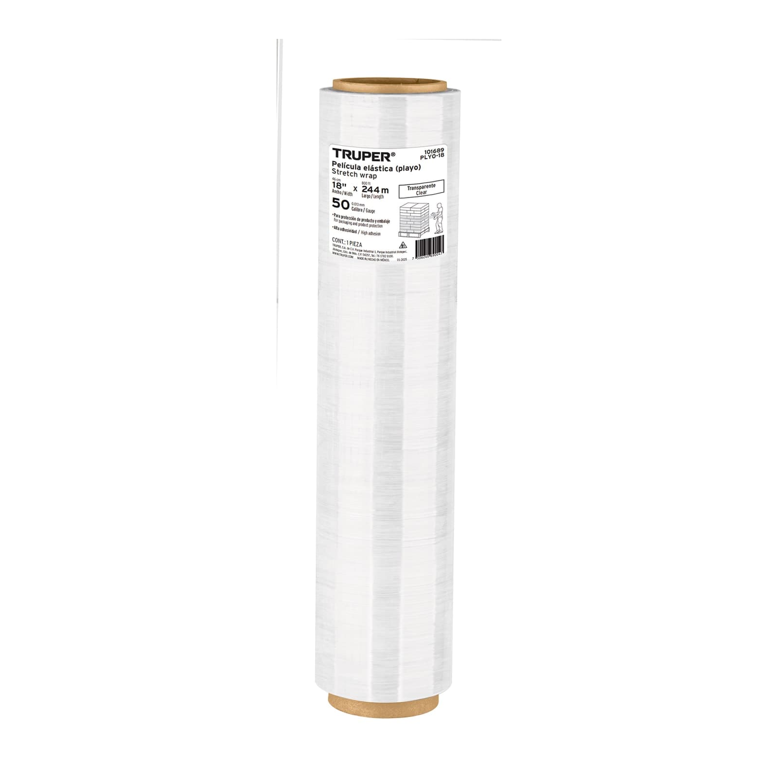 Pelicula P/Emplayar 18" x 244 M Cal 50 PLYO-18 Truper