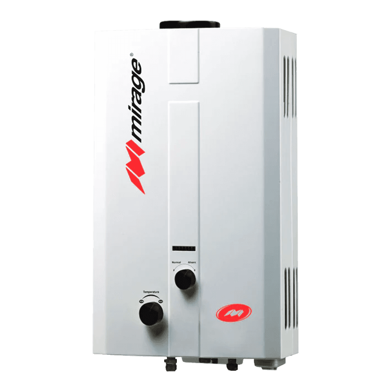 Boiler Paso Instantáneo 06 LT Gas LP 1 Servicio Serie Flux Blanco MBF06ED Mirage