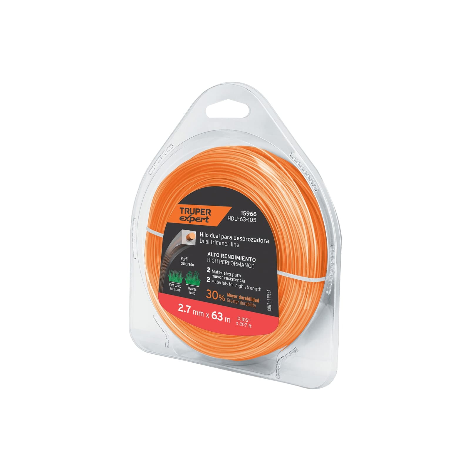 Hilo P/Desbrozadora Dual 63 CM 0.105 HDU-63-105 Truper