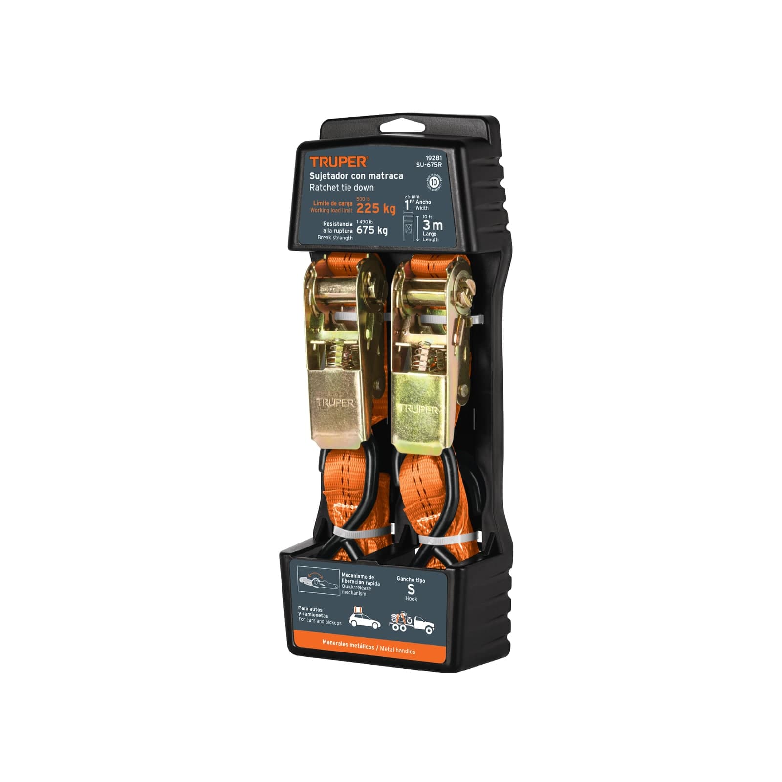 Sujetadores C/Matraca Carga Maxima 675 KG SU-67SR Truper