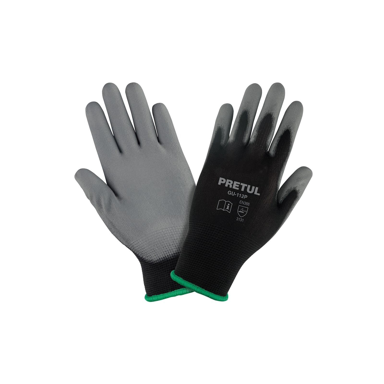 Guantes de Nylon Recubiertos con Poliuretano Medianos Pretul GU-112P Pretul
