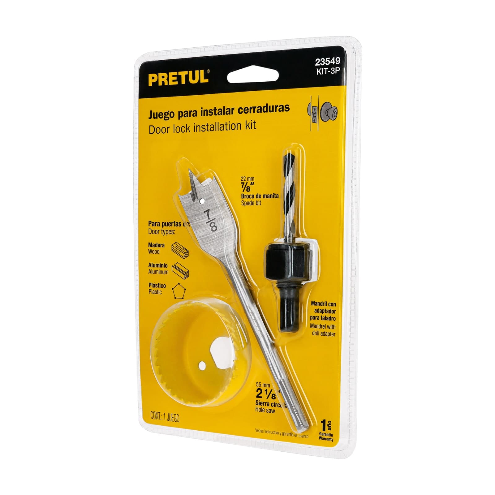 Jgo Brocasierras P/Madera P/Cerraduras 3 Pzs KIT-3P Pretul