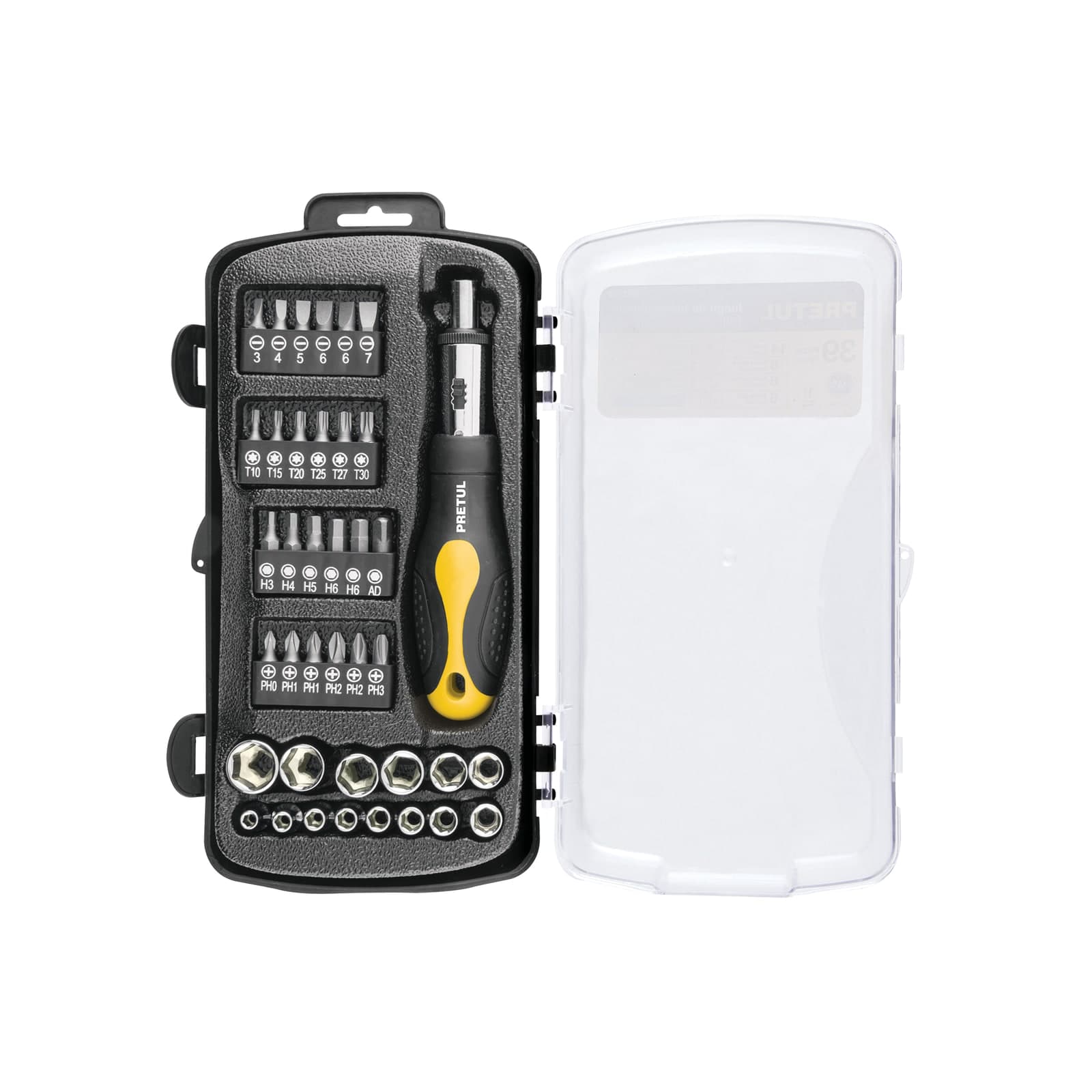 Jgo Dados Cuadrados 1/4" 39 Pzs JUDA-39P Pretul