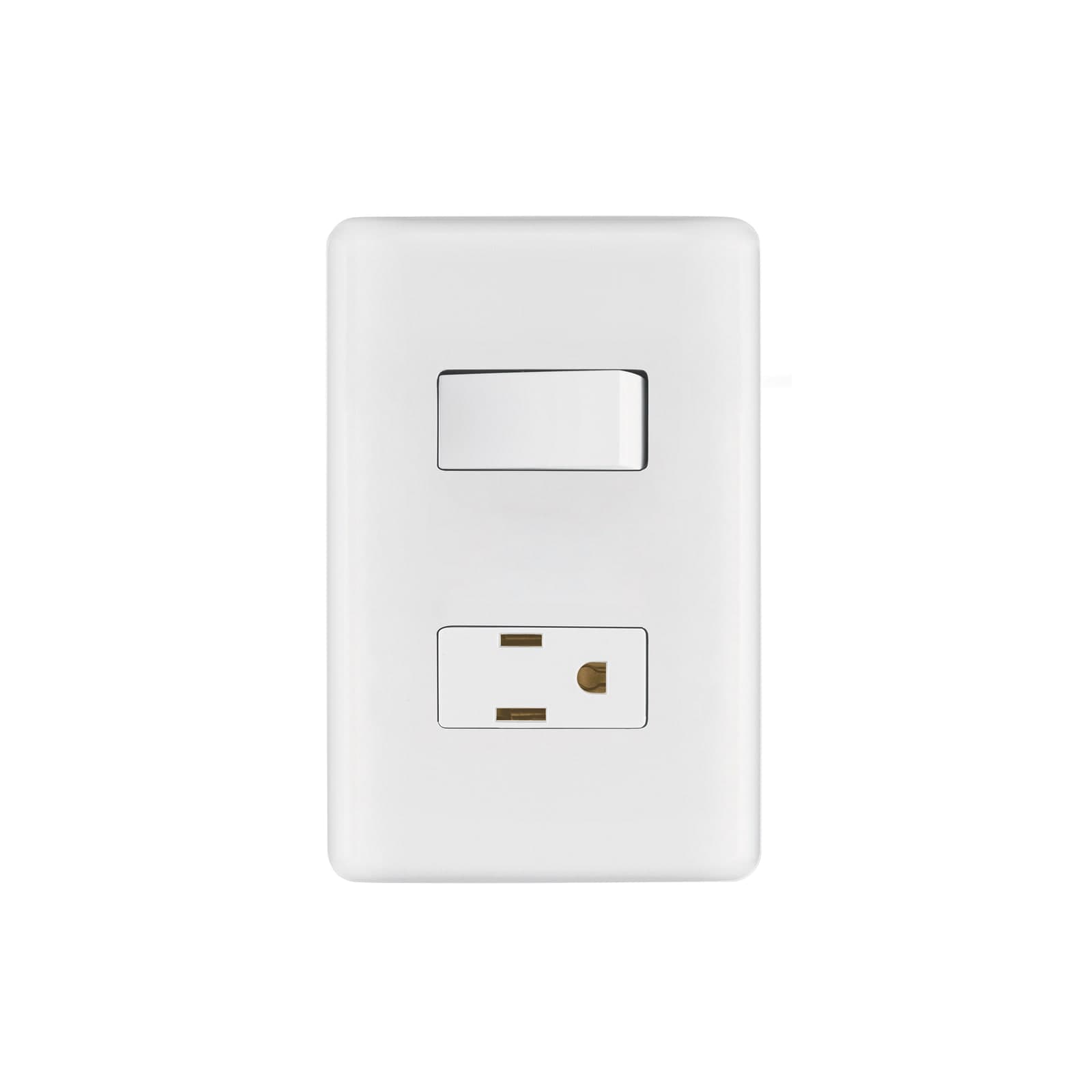 Placa Armada 1 Apagador 1 Contacto Blanco Pa-apco-b Volteck Basic
