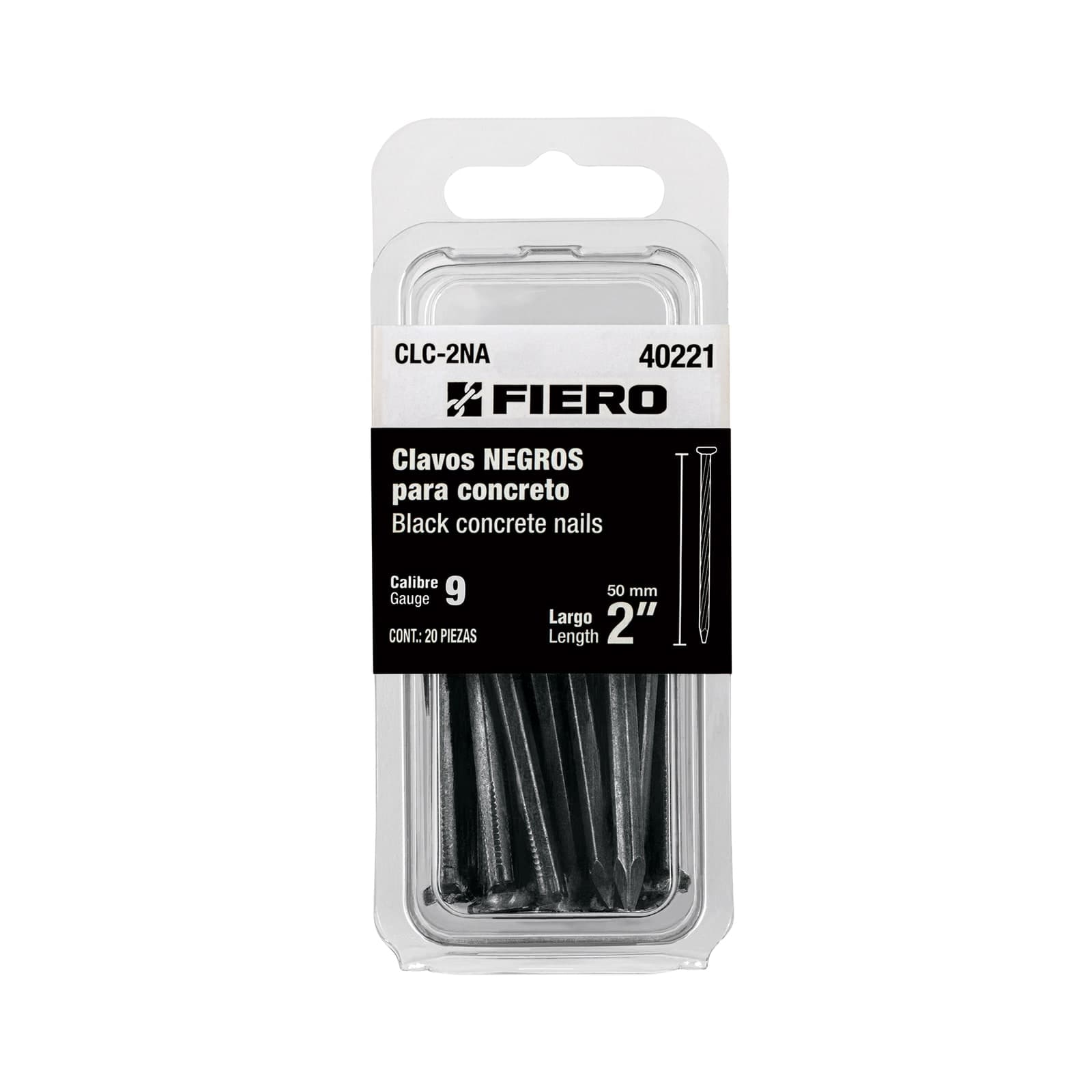 Clavo P/Concreto 2" Negros Blister 20 Pzs CLC-2NA Fiero