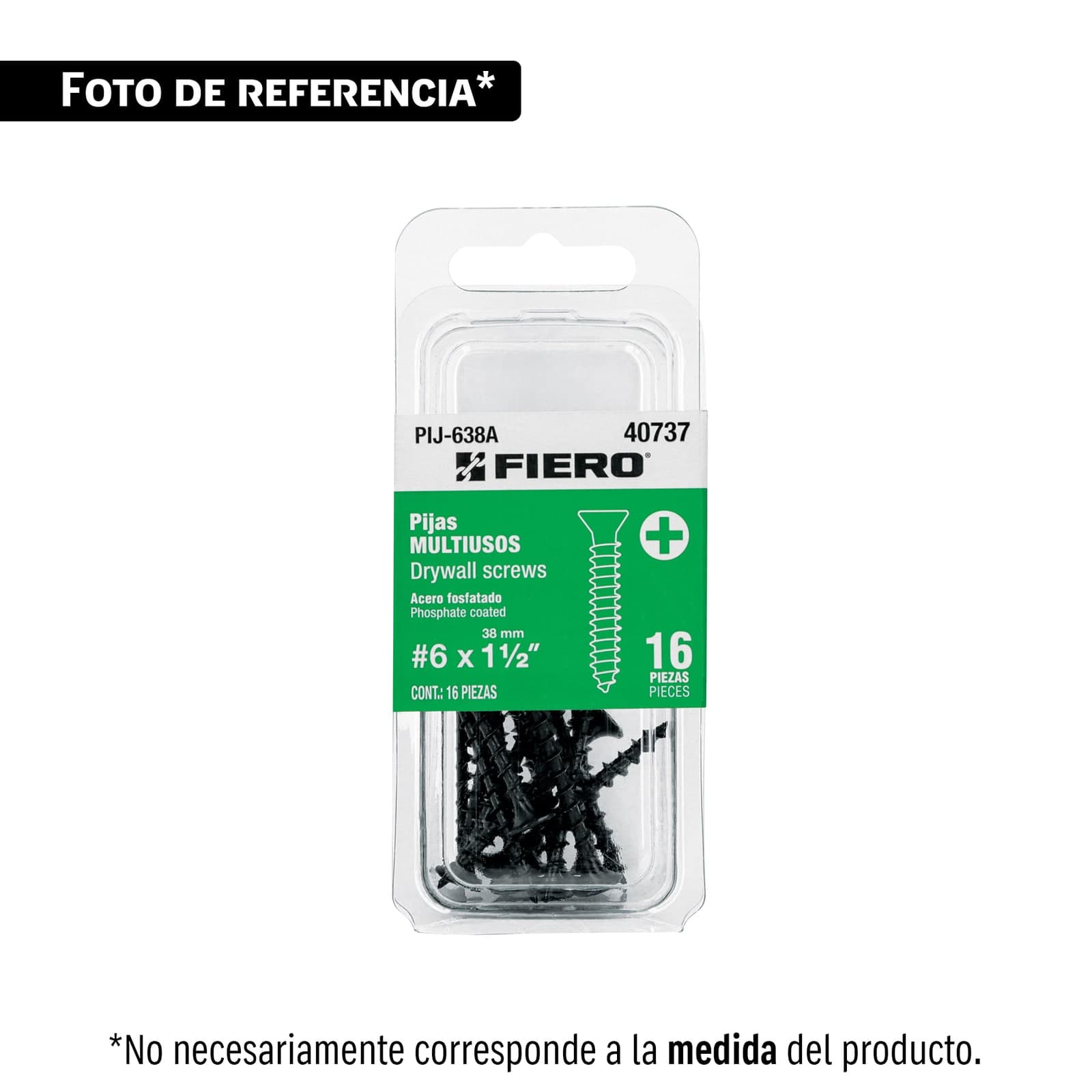 Pija Negra Blister #10 x 2-1/2 6 Pzs PIJ-1063A Fiero