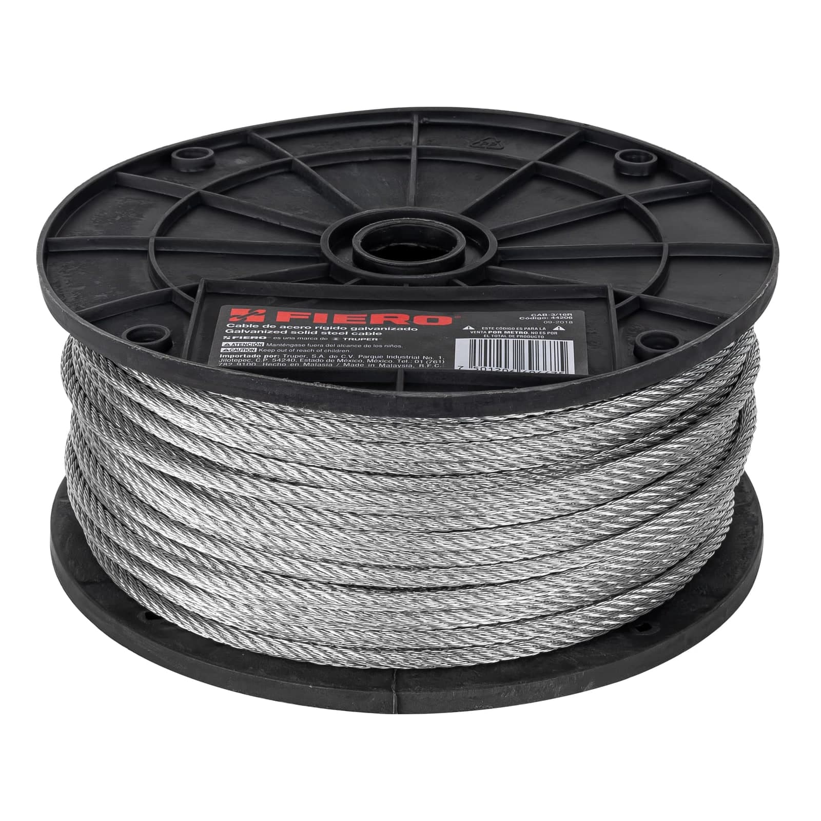 Cable Acero Rigido 3/16 x 1 M CAB-3/16R Fiero