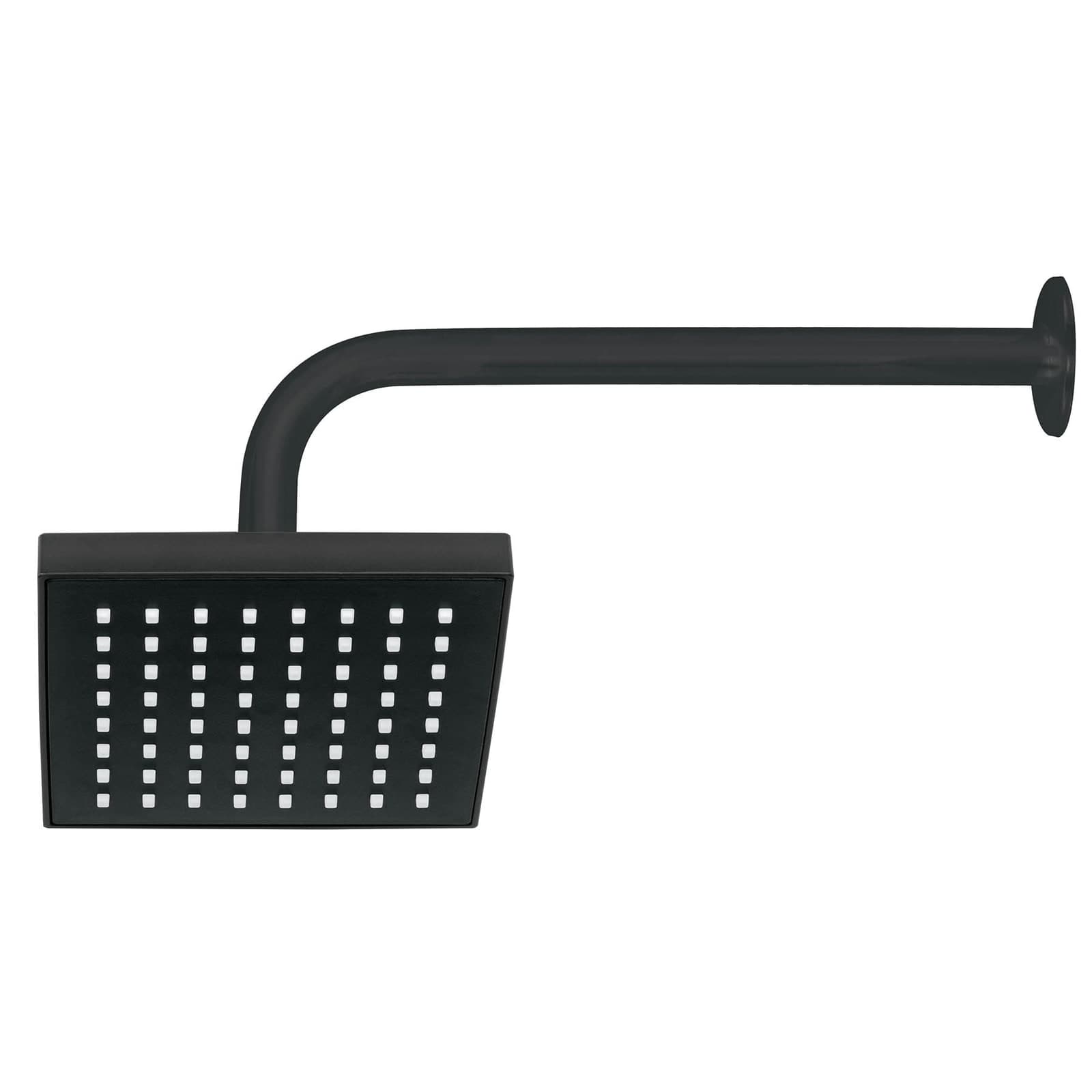 Regadera Cuadrada 6" Acabado Negro Brazo R-404M Foset