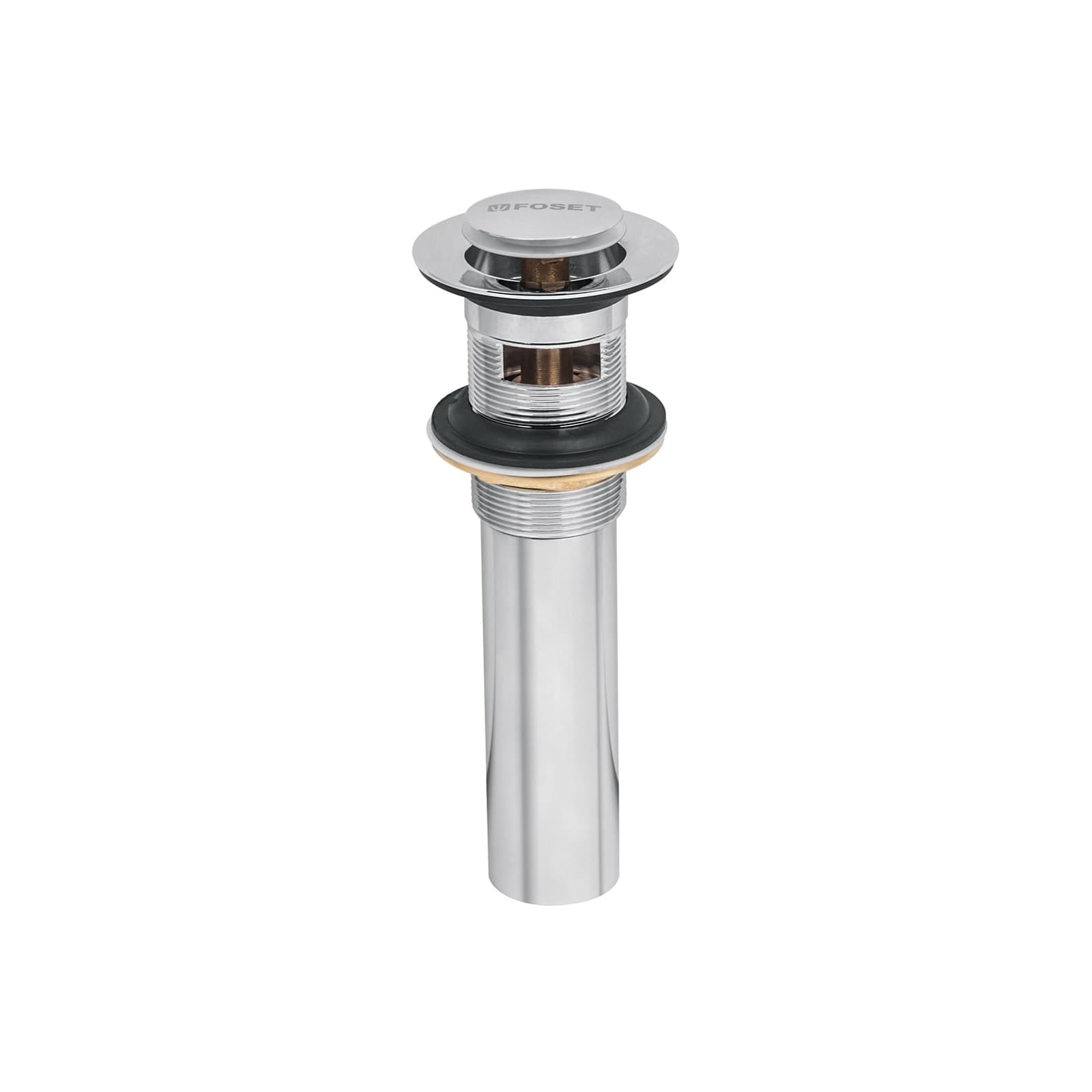 Contracanasta P/Lavabo C/Rebosadero Cromo Sistema Push 1-1/4" CE-206 Foset