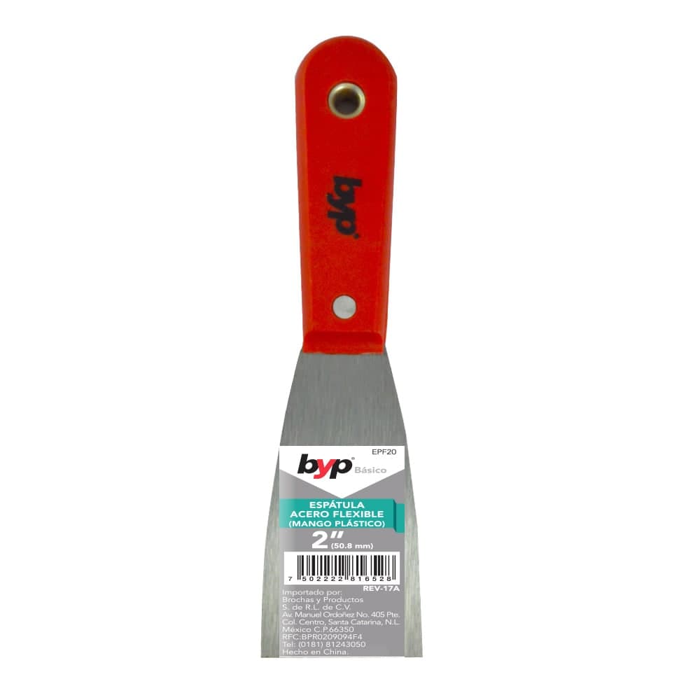 Espatula Recta Acero Flexible Mango Plástico 2" EPF20 BYP